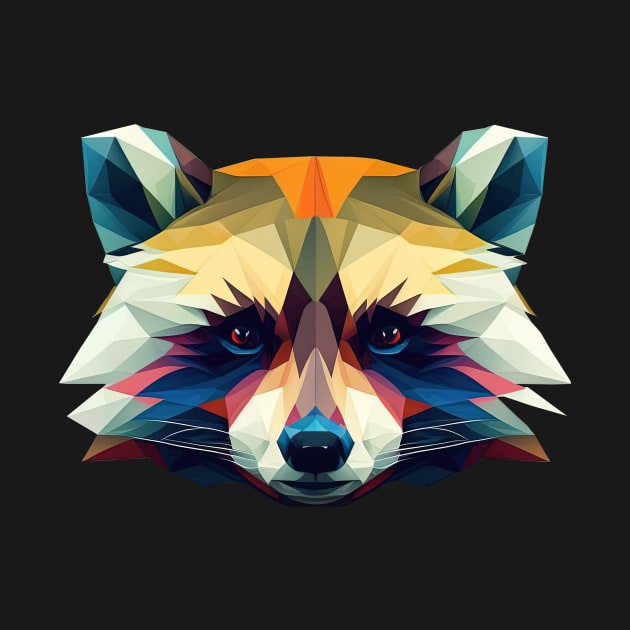 Raccoon Polygon Head by i2studio