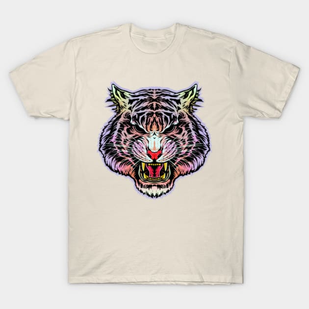 T-shirt Design - Tiger Head Illustration