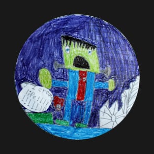 Frankenstein's Monster "I Created Life" Kid Art T-Shirt