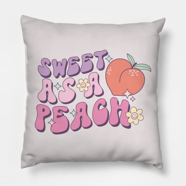 Sweet as a Peach Pillow by Happii Pink