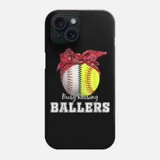 Busy Raising Ballers Softball Baseball T-Shirt baseball mom Phone Case