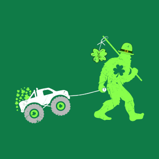 Bigfoot St Patrick's Day Monster Truck T-Shirt