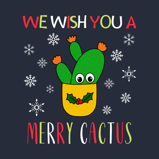 We Wish You A Merry Cactus - Opuntia Microdasys Cactus In Christmas Holly Pot by DreamCactus