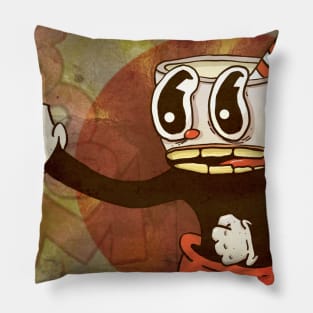 Cracked Out Cuphead Pillow