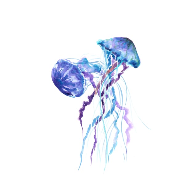 BlUE Jellyfish Art by surenart