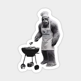 Funny Shirts Dad Shirts Funny Bigfoot Novelty Retro Vintage Graphic Grilling Shirt Fathers Day Shirt Funny BBQ Tshirts Humorous tshirt Cool Magnet