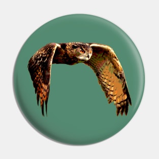 Owl in Flight Eurasian Owl Pin