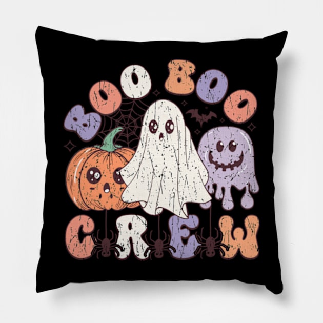 Vintage Halloween , Retro Funny Ghost Pillow by MisqaPi Design