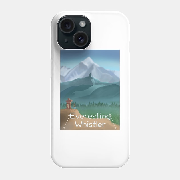 Everesting Whistler Phone Case by Adam Thornton Illustration
