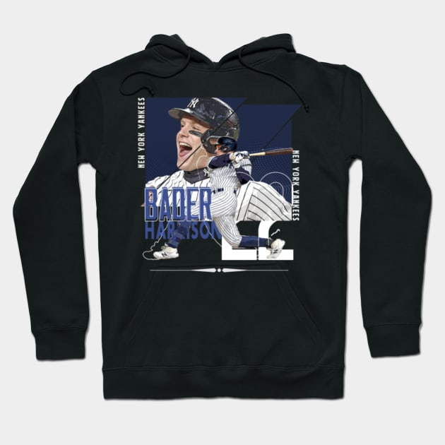 Harrison Bader baseball Paper Poster Yankees 4 - Harrison Bader - Hoodie