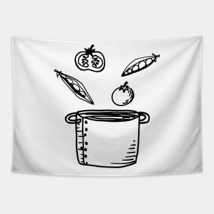 Retro Vegetable Soup Tapestry