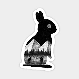 Bunny Rabbit Stippling Magnet