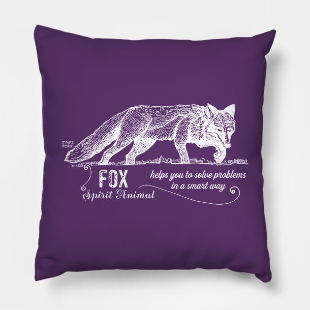 Spirit animal - Fox - white Pillow by mnutz