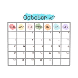 October 2024 Calendar T-Shirt