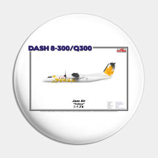 DeHavilland Canada Dash 8-300/Q300 - Jazz Air "Yellow" (Art Print) Pin