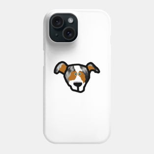 miniature american shepherd blue merle cartoon head Phone Case