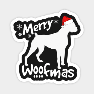 Merry Woofmas, Santa Boxer Dog Magnet