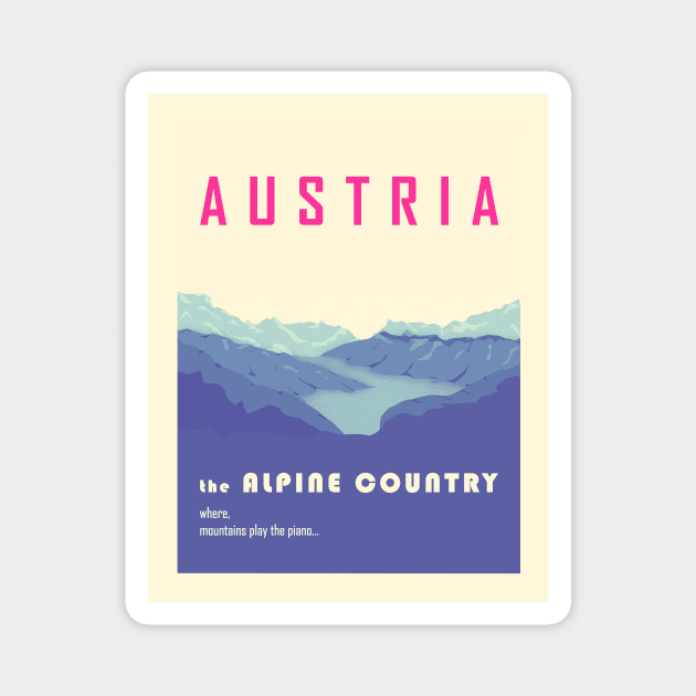 The Melodic Mountains & Lakes of Austria Magnet by Space Sense Design Studio