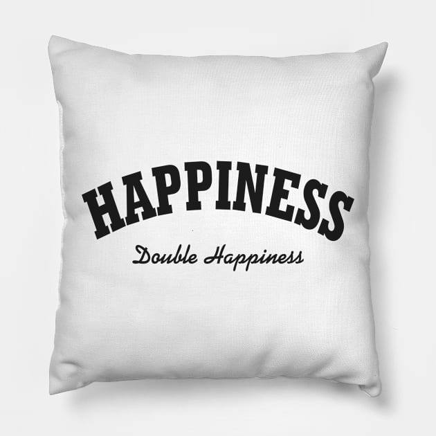 Happiness Royal Black Pillow by playmanko