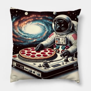 Dj Pizza Cat in Space Pillow