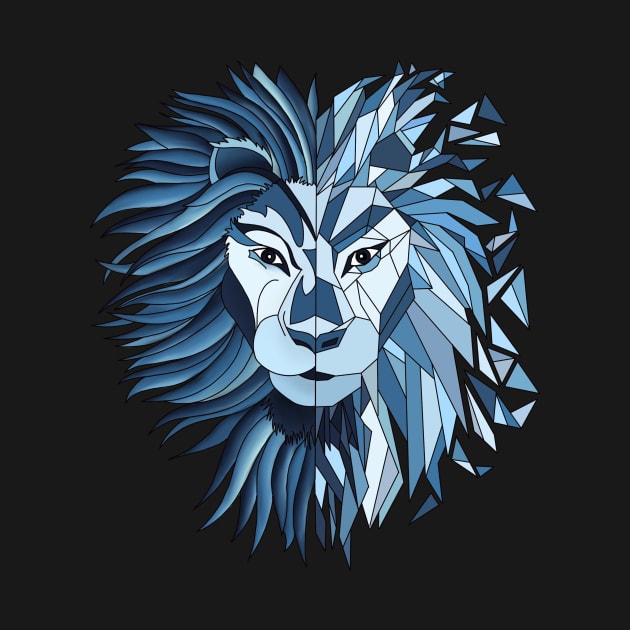 The Dark King - Geometric Lion by paviash