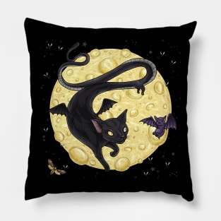 Dragon cat and bat Pillow