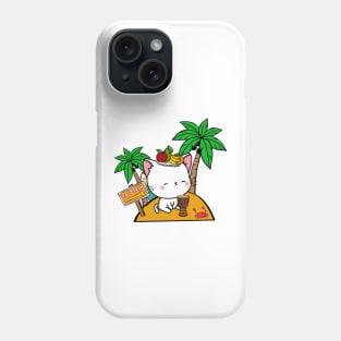 Funny angora cat is on a deserted island Phone Case