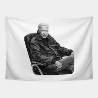 Joe Biden Old School Cool Leather Jacket Tapestry