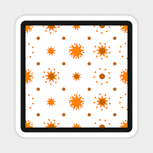 Suns and Dots Orange on White Repeat 5748 Magnet