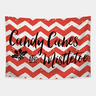 Candy Canes & Mistletoe Tapestry