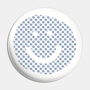 Smiley Face Pattern Placid Blue Pin