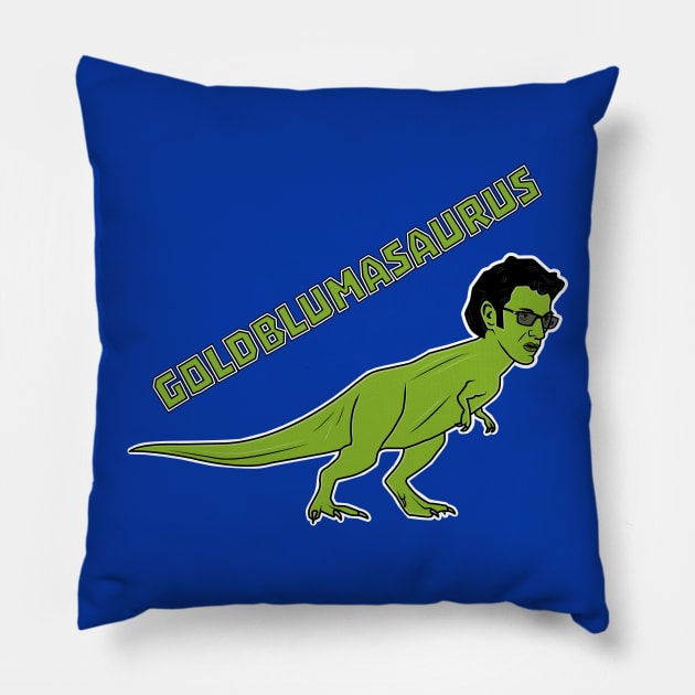 Goldblumasaurus Pillow by bryankremkau