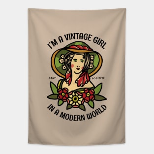 I'm a Vintage Girl in a Modern World Tapestry