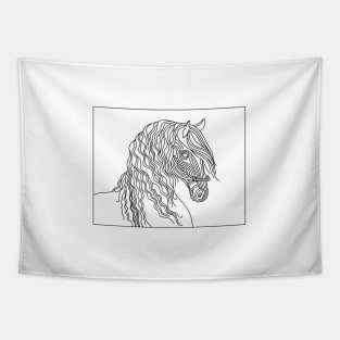 Horse line art illustration, Equine design, Equestrian minimalist art, Horse lovers gifts, Horse show mom. Tapestry