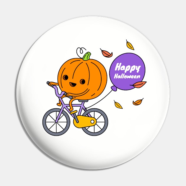 Pumpkin on bycicle Pin by Valentina