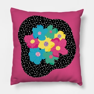 Spots and Flowers Blob Pillow