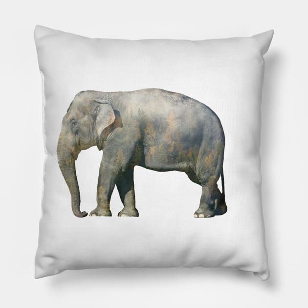 Lonely elephant Pillow by Lazarino