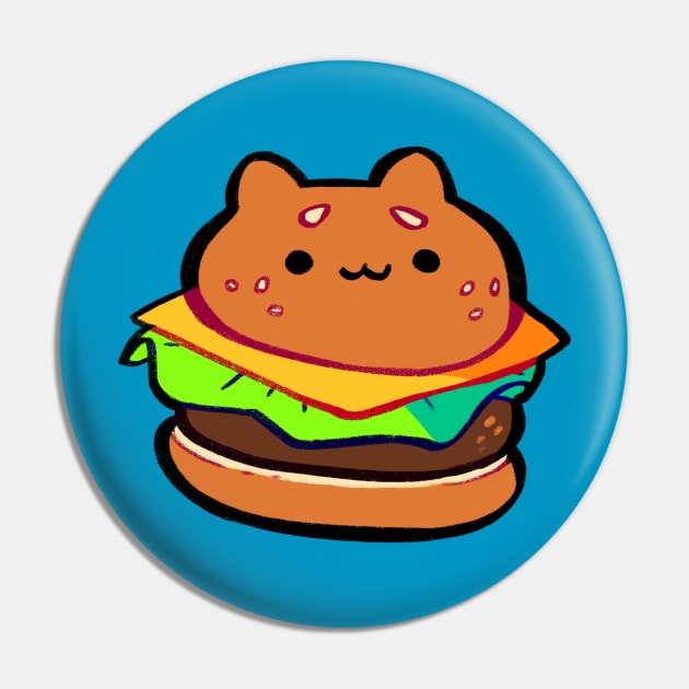 Burger Cat Pin by giraffalope