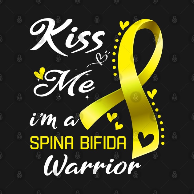 Kiss Me I'm A Spina Bifida Warrior Support Spina Bifida Awareness Gifts by ThePassion99