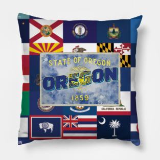 Oregon vintage style retro souvenir Pillow