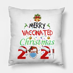 Merry Vaccinated Christmas 2021 Pillow