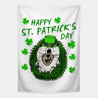 Happy St. Patrick's Day 2022 Hedgehog Wildlife Lover Tapestry