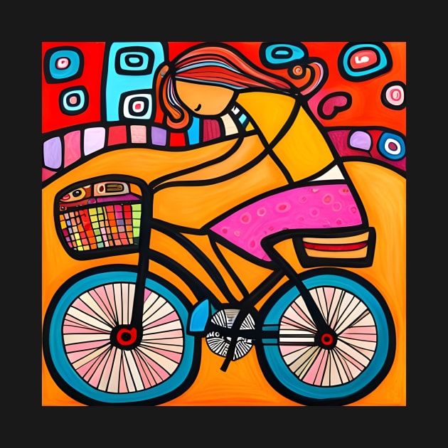 Young Woman Cycling by Colin-Bentham