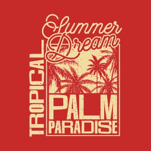 Tropical Palm paradise retro beach typography T-Shirt