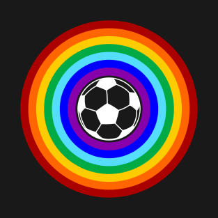 Circle Rainbow Soccer Football  LGBTQ+ T-Shirt