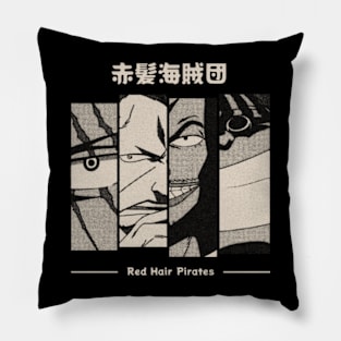 Red Hair Pirates Gloomy Halftone Fanart Design Pillow