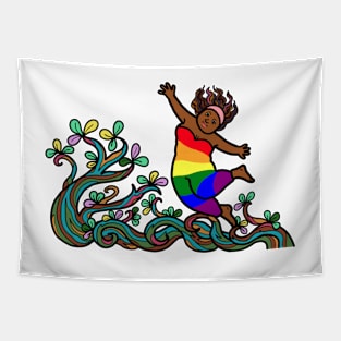 Gay lesbian lgbtq happiness with nature environment. Healthy freedom lifestyle. Tapestry