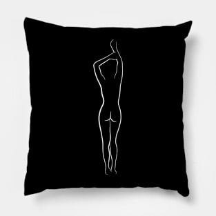 Naked Woman Line Art - Self Reliant Sienna Pillow