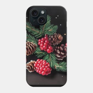 Christmas Pine cones, pine branches, berries, Christmas Decoration Phone Case