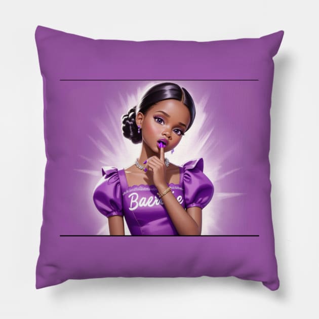 Black barbie beauty Pillow by Mycreation